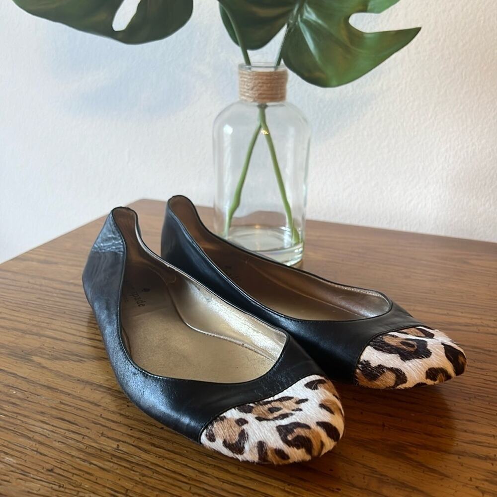 Kate spade leather/calf fur jazz flats 8.5 - Picture 2 of 9